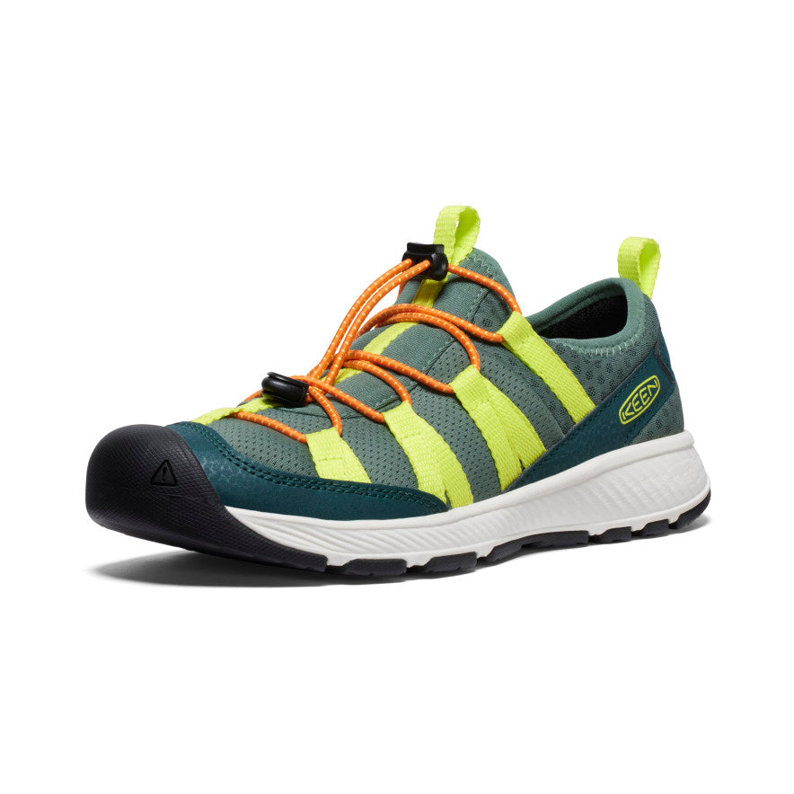 Keen Big Kids' Motozoa Sneaker | Sea Moss/Scarlet Ibis