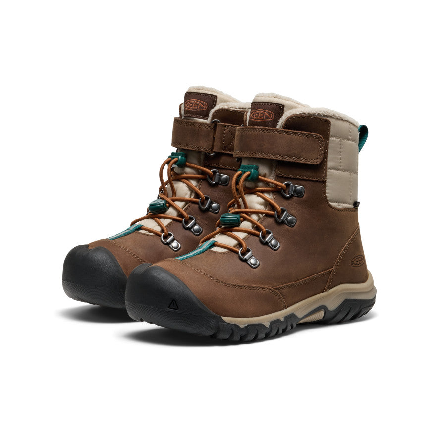 Keen Big Kids' Kanibou Waterproof Winter Boot | Dark Earth/Roasted Pecan