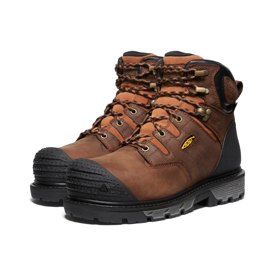 Keen Men's Camden 6" Waterproof Boot (Carbon Toe) | Leather Brown/Black