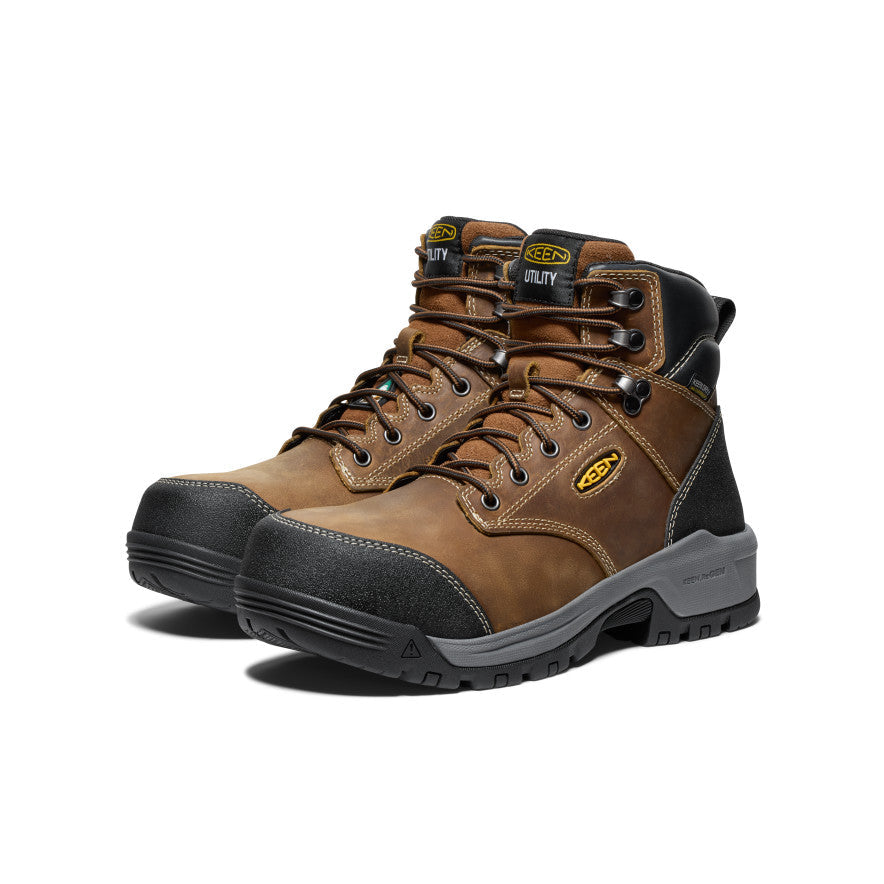 Keen Men's CSA Evanston 6" Waterproof Boot (Carbon Toe) | Bison/Black