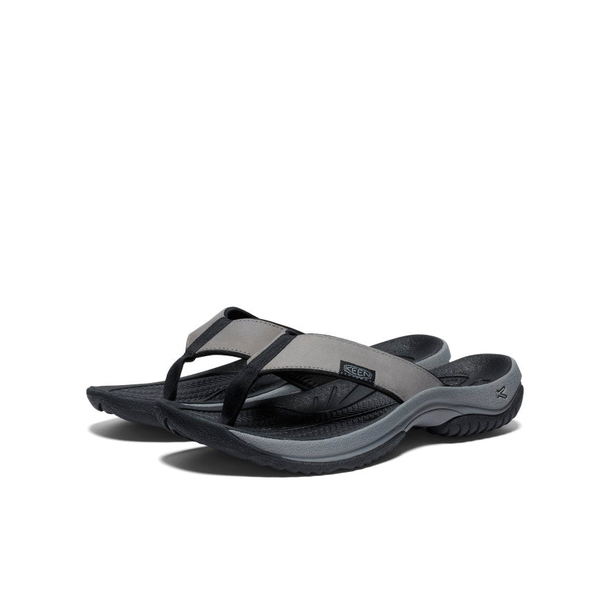 Keen Men's Kona Leather Flip-Flop | Steel Grey/Black