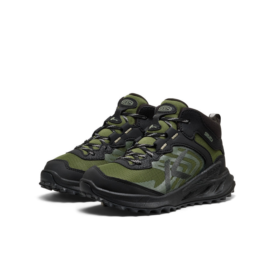 Keen Big Kids' Zionic Waterproof Boot | Black/Bronze Green