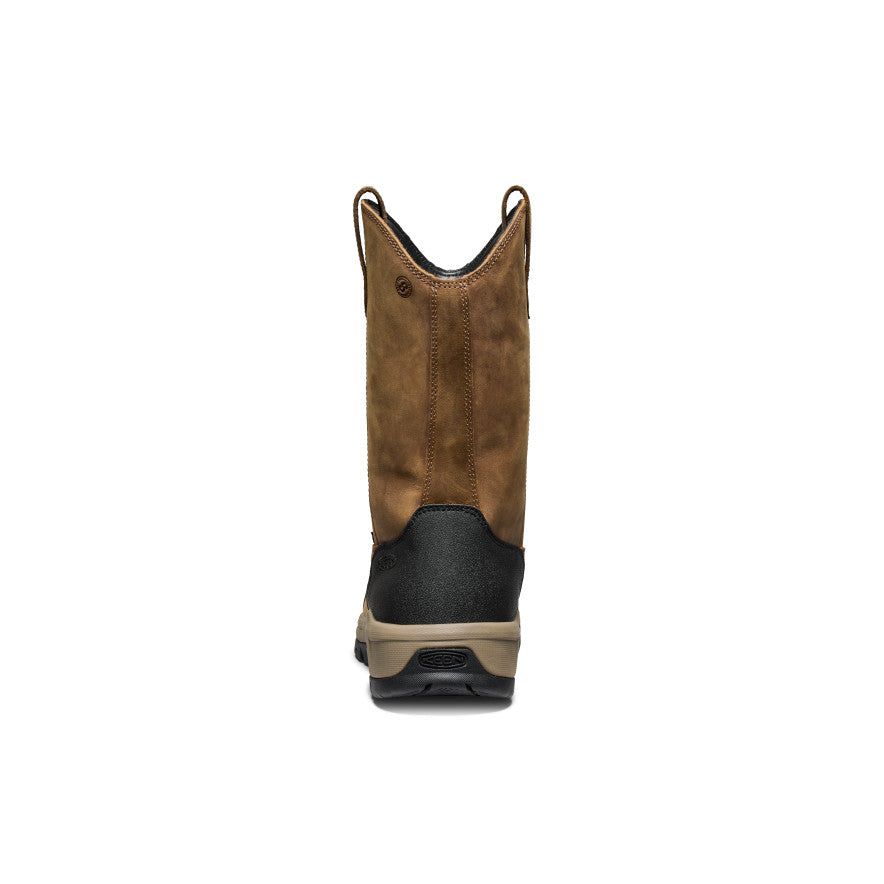 Keen Men's Evanston Pull-On Waterproof Boot (Carbon Toe) | Bison/Black