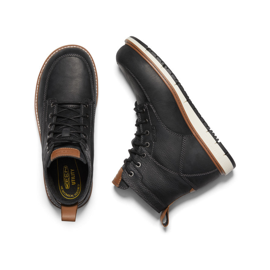 Keen Men's San Jose 6" Boot (Aluminum Toe) | Black/Caramel Cafe
