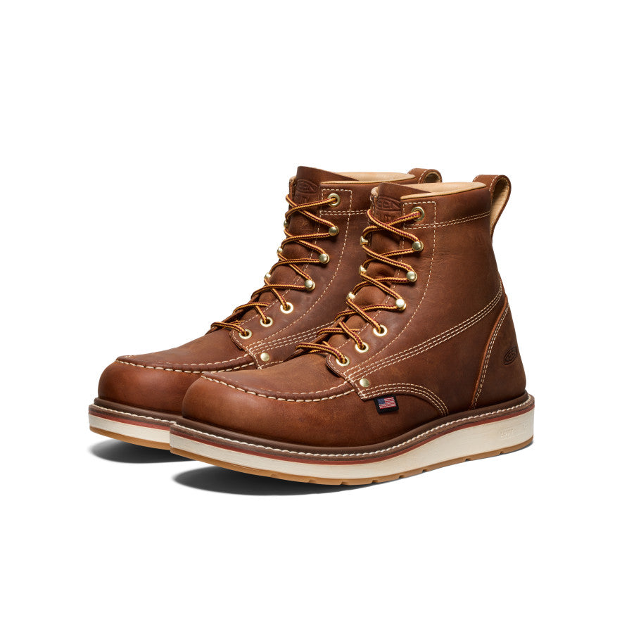 Keen Men's Liberty 6" Boot (Soft Toe) | Leather Brown/Birch