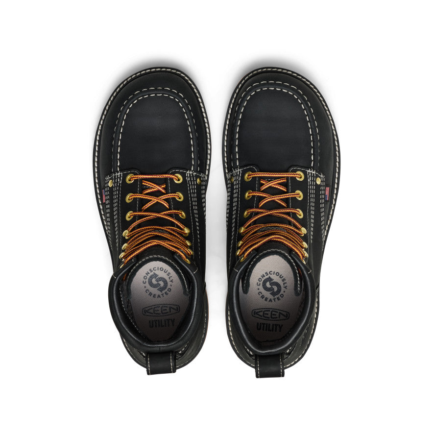 Keen Men's Liberty 6" Waterproof Boot (Carbon Toe) | Black/Gum