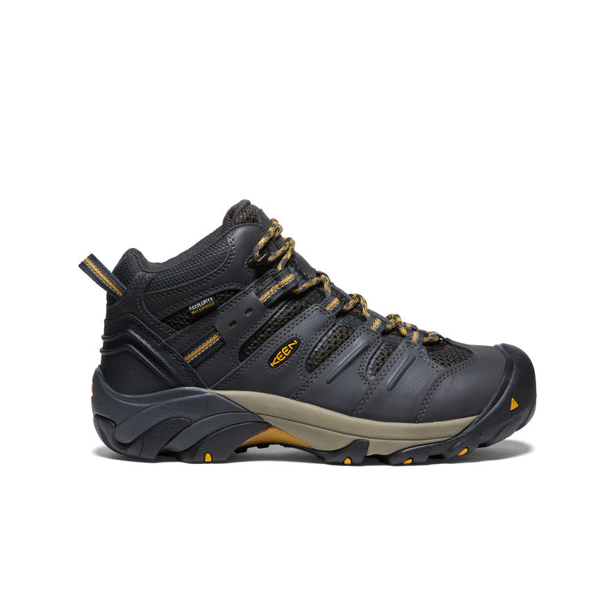 Keen Men's Lansing Mid Waterproof (Steel Toe) | Raven/Tawny Olive