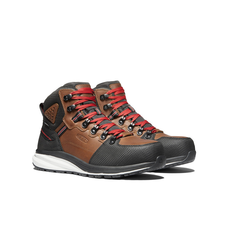 Keen Men's Red Hook Waterproof Boot (Carbon Toe) | Tobacco/Black