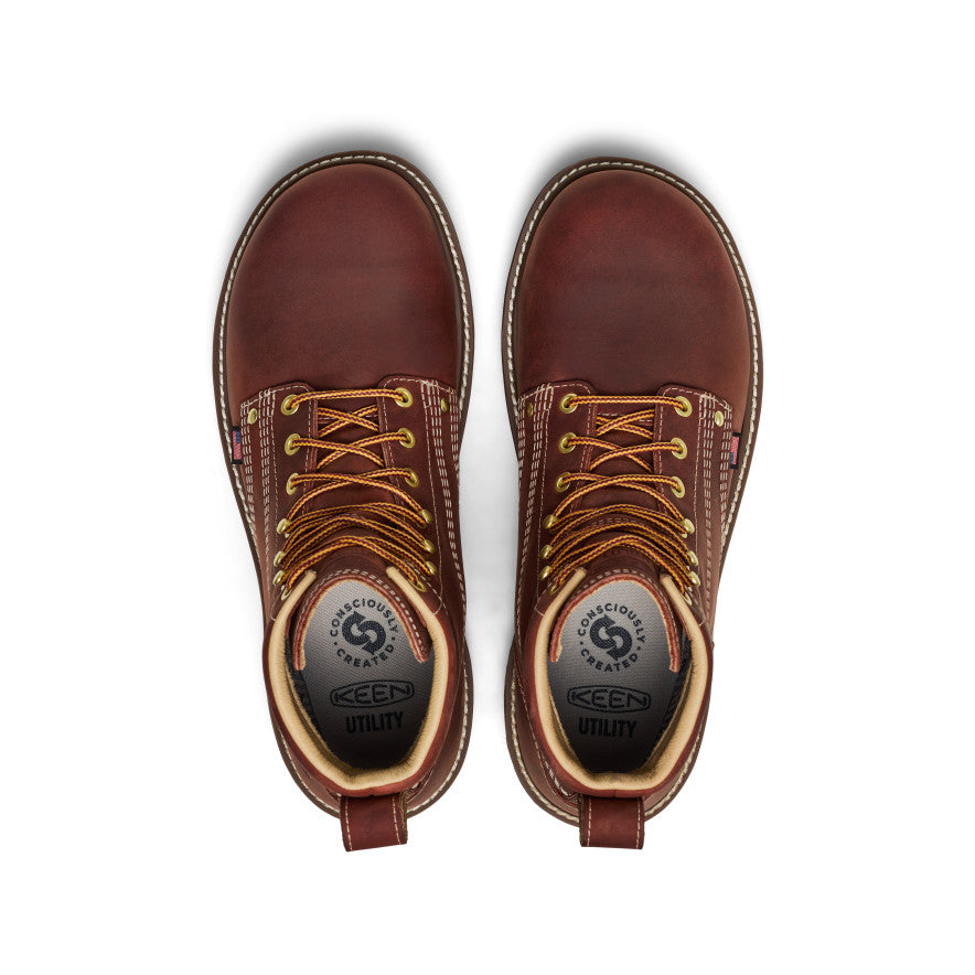 Keen Men's Liberty 6" Waterproof 90° Heel Boot (Soft Toe) | Bombay Brown/Gum