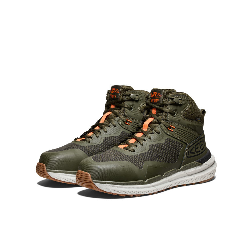 Keen Men's Synchro Waterproof Work Boot (Carbon Toe) | Forest Night/Gum