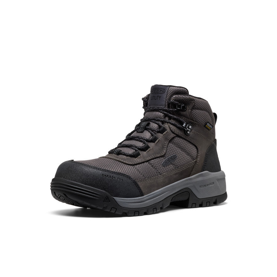 Keen Men's Skokie Waterproof Work Boot (Carbon Toe) | Magnet/Black