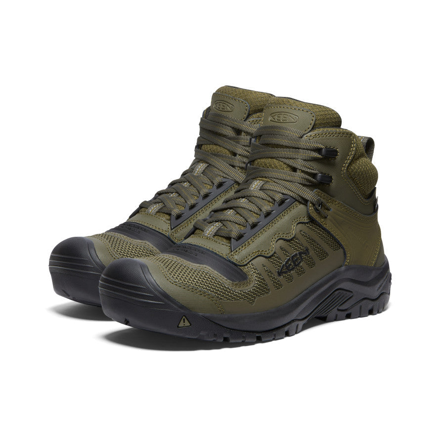 Keen Men's Reno Waterproof Mid (Soft Toe) | Dark Olive/Black
