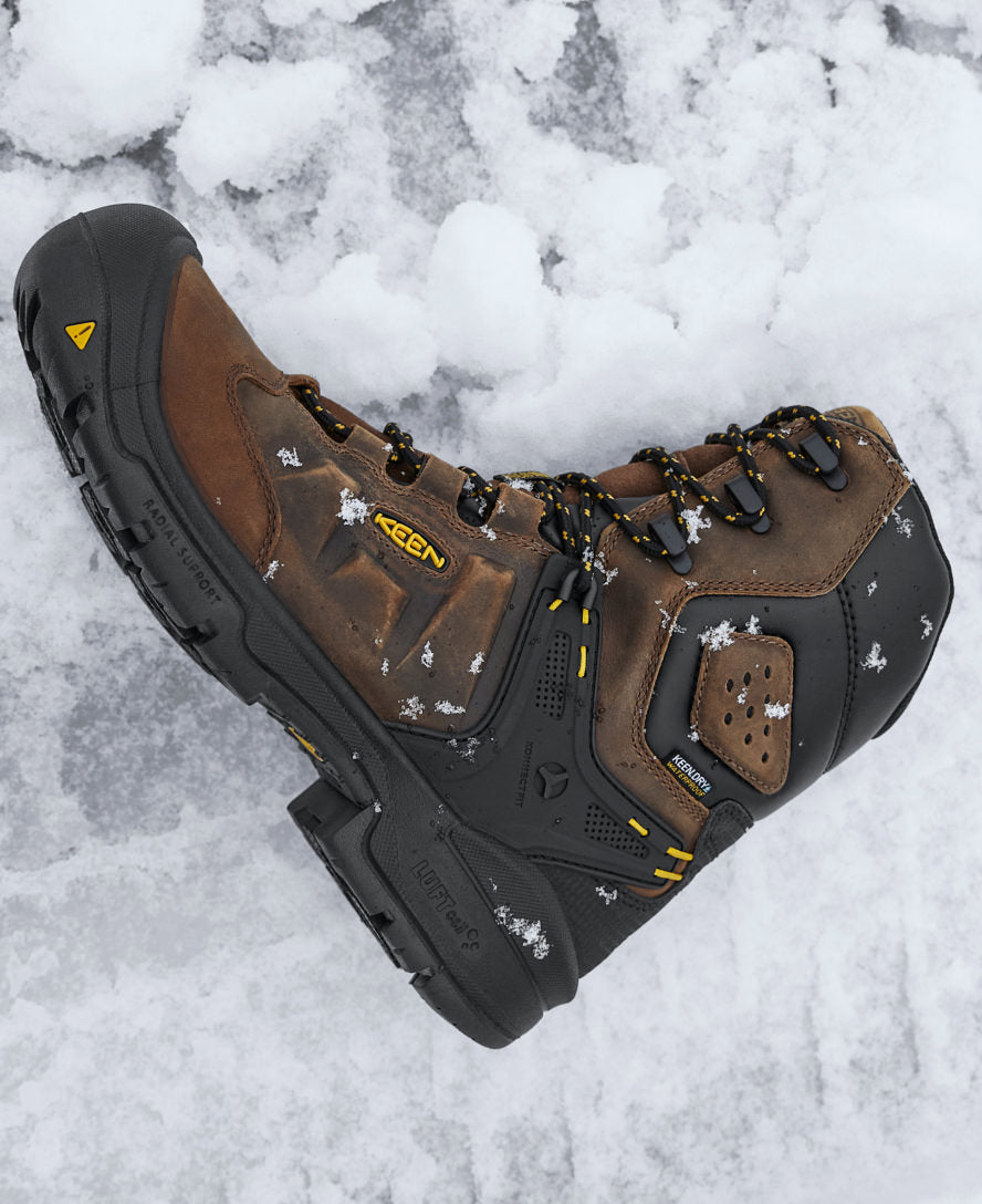 Keen Men's Dover 8" Insulated Waterproof Boot (Carbon Toe) | Dark Earth/Black