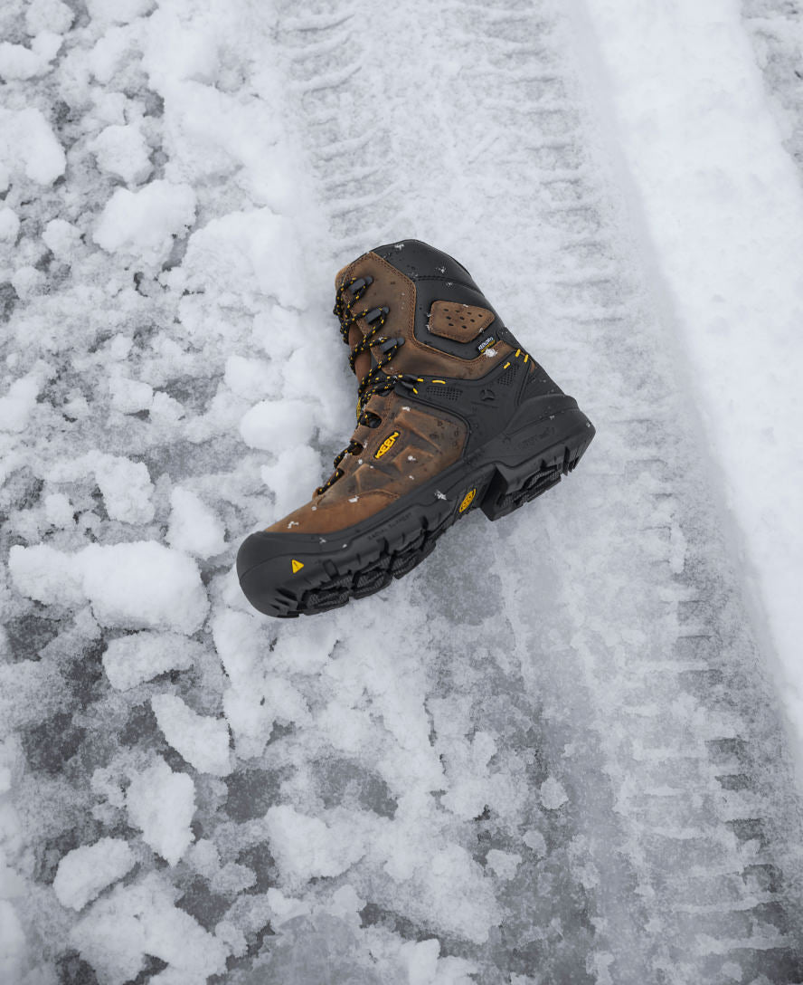 Keen Men's Dover 8" Insulated Waterproof Boot (Carbon Toe) | Dark Earth/Black