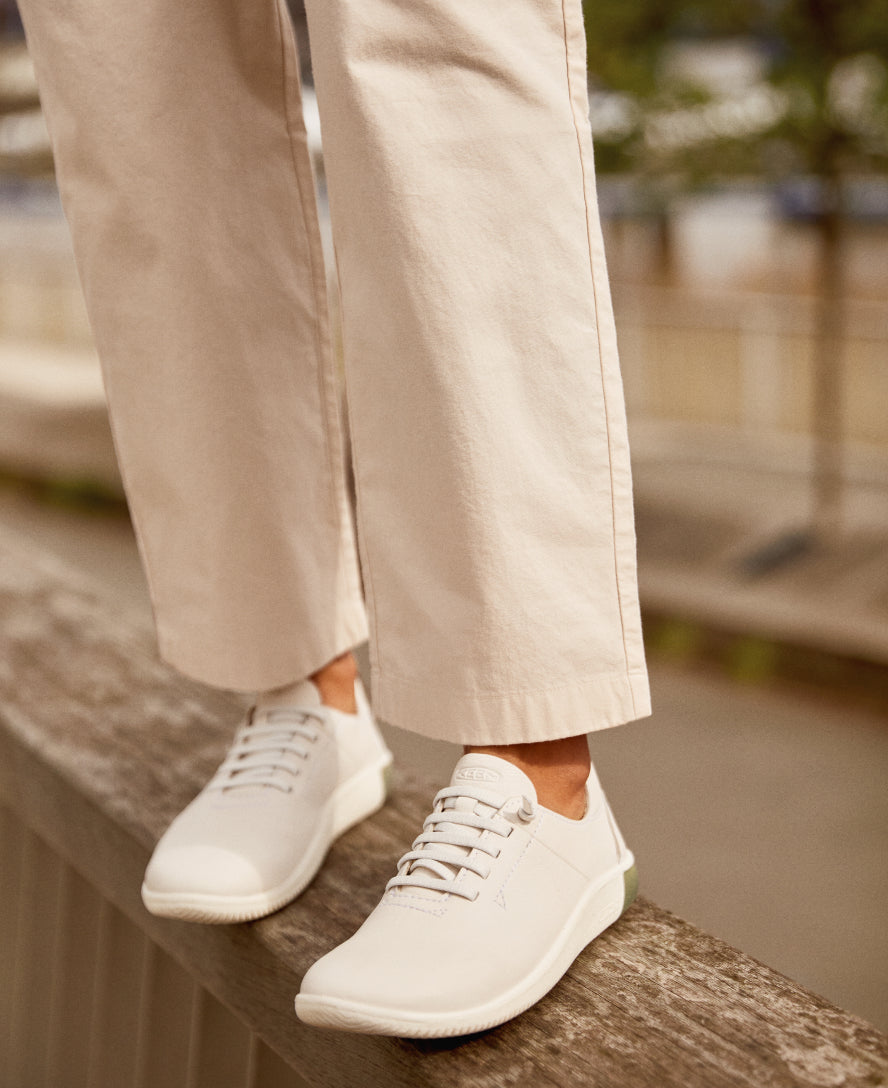 Keen Women's KNX Leather Sneaker | Star White/Star White