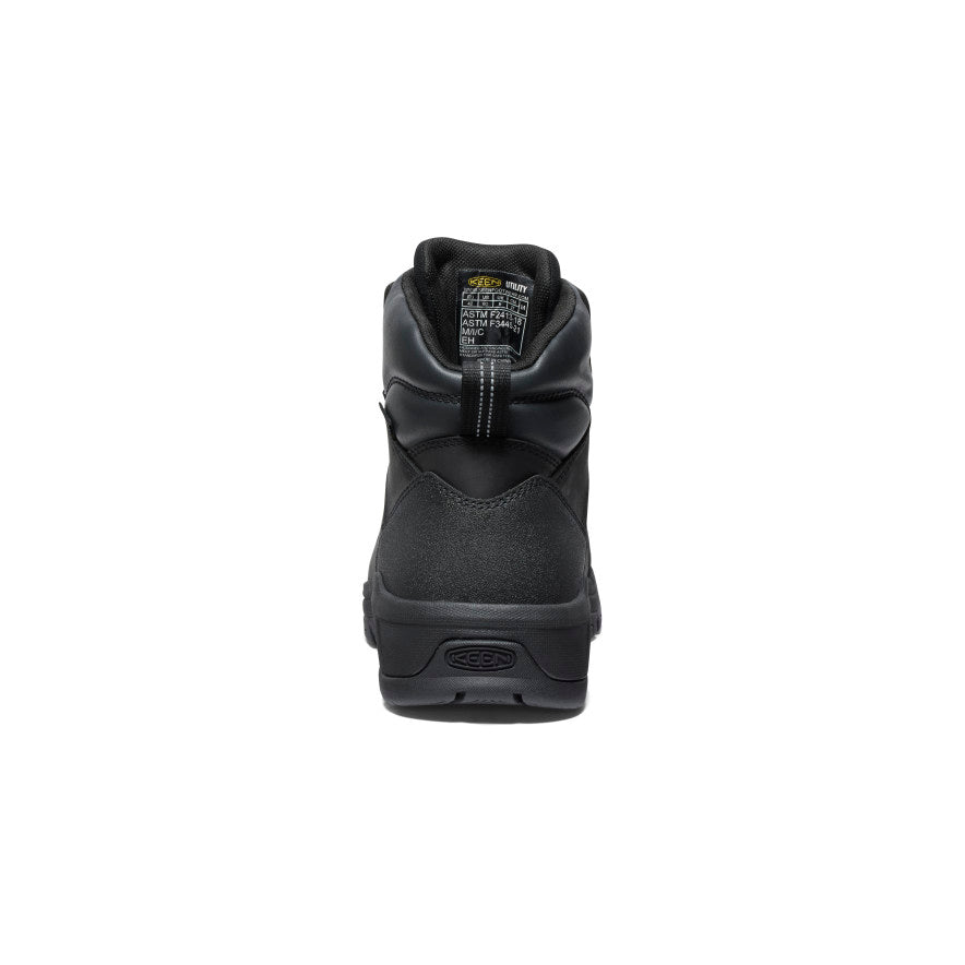 Keen Men's Evanston 6" Waterproof Boot (Carbon Toe) | Black/Black