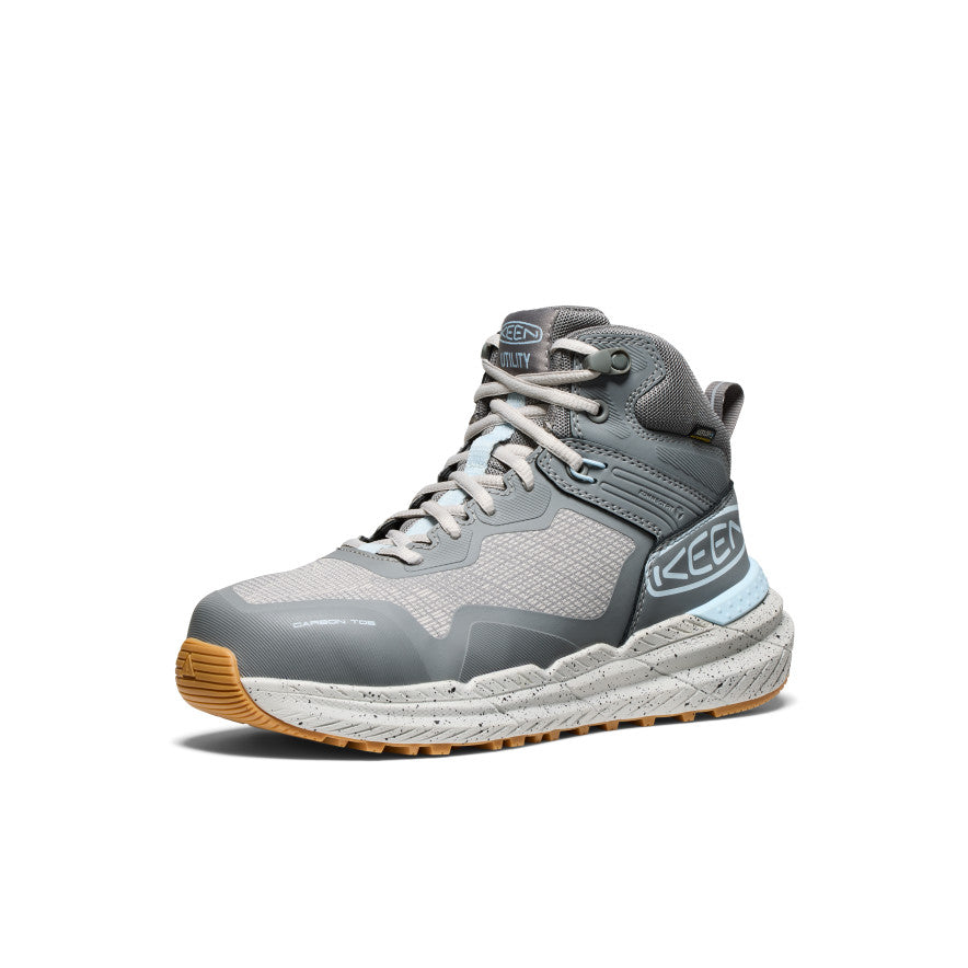 Keen Women's Synchro Waterproof Work Boot (Carbon Toe) | Steel Grey/Gum