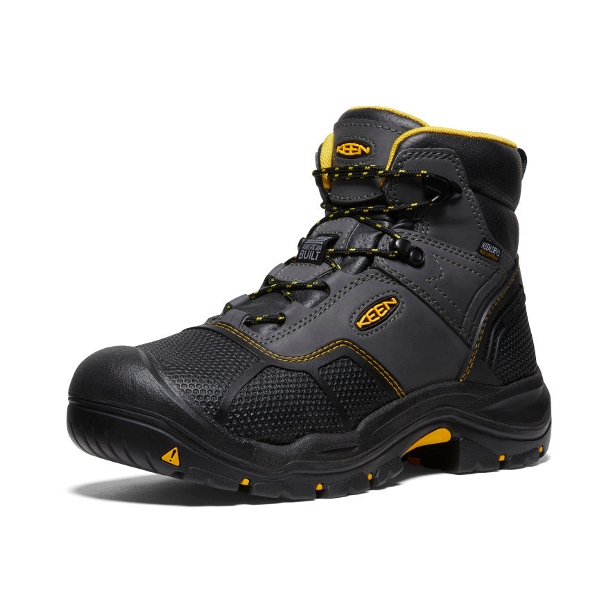 Keen Men's Logandale Waterproof Boot (Steel Toe) | Raven/Black