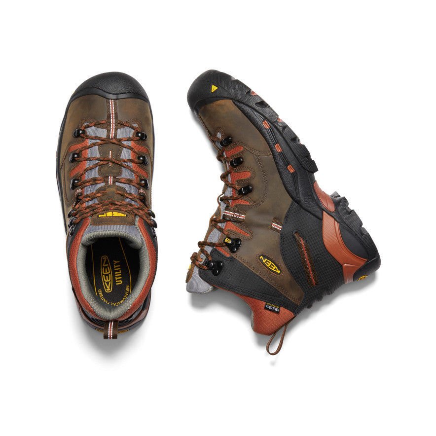 Keen Men's Pittsburgh 6" Waterproof Boot (Soft Toe) | Cascade Brown/Bombay Brown