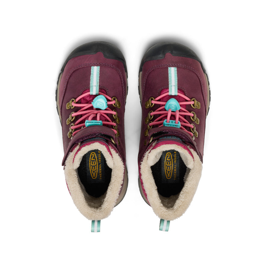 Keen Little Kids' Kanibou Waterproof Winter Boot | Fig/Pink Lemonade