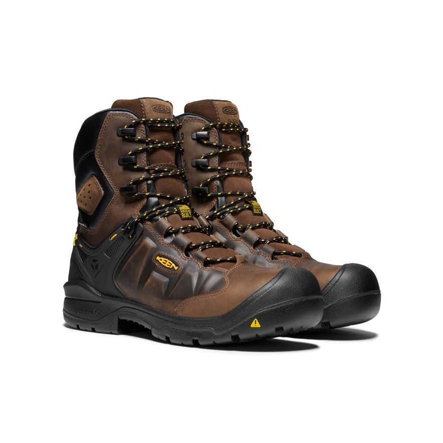 Keen Men's Dover 8" Insulated Waterproof Boot (Carbon Toe) | Dark Earth/Black