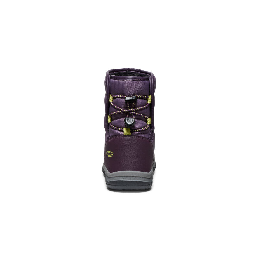 Keen Big Kids' Puffrider Waterproof Winter Boot | Black Plum/Daiquiri Green