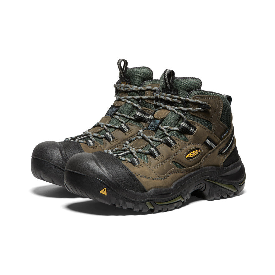 Keen Men's Braddock Waterproof Mid (Steel Toe) | Gargoyle/Forest Night