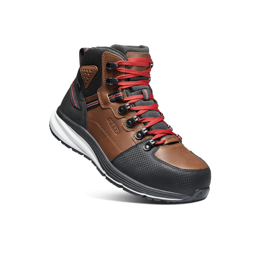 Keen Men's Red Hook Waterproof Boot (Carbon Toe) | Tobacco/Black