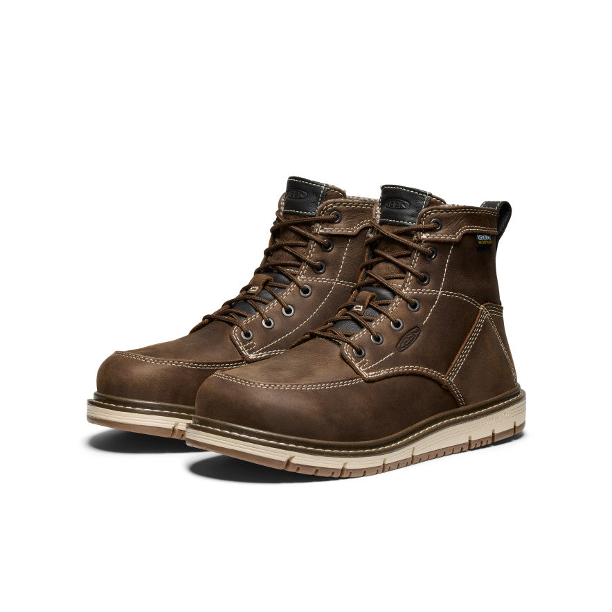 Keen Women's San Jose 6" Waterproof Boot (Aluminum Toe) | Cascade Brown/Gum