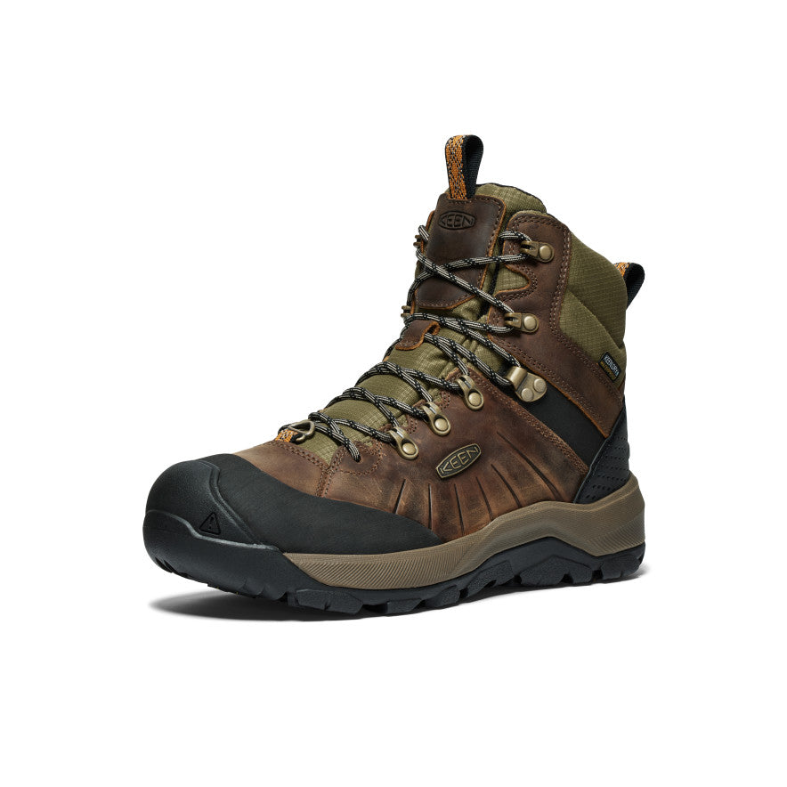 Keen Men's Revel IV Polar Waterproof Boot | Bison/Orange Pepper
