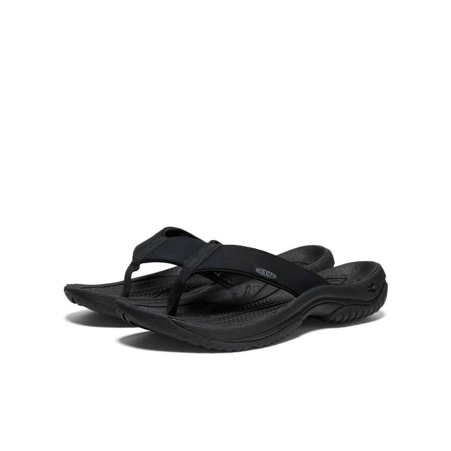 Keen Men's Kona Leather Flip-Flop | Black/Steel Grey
