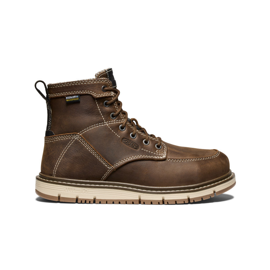 Keen Women's San Jose 6" Waterproof Boot (Aluminum Toe) | Cascade Brown/Gum