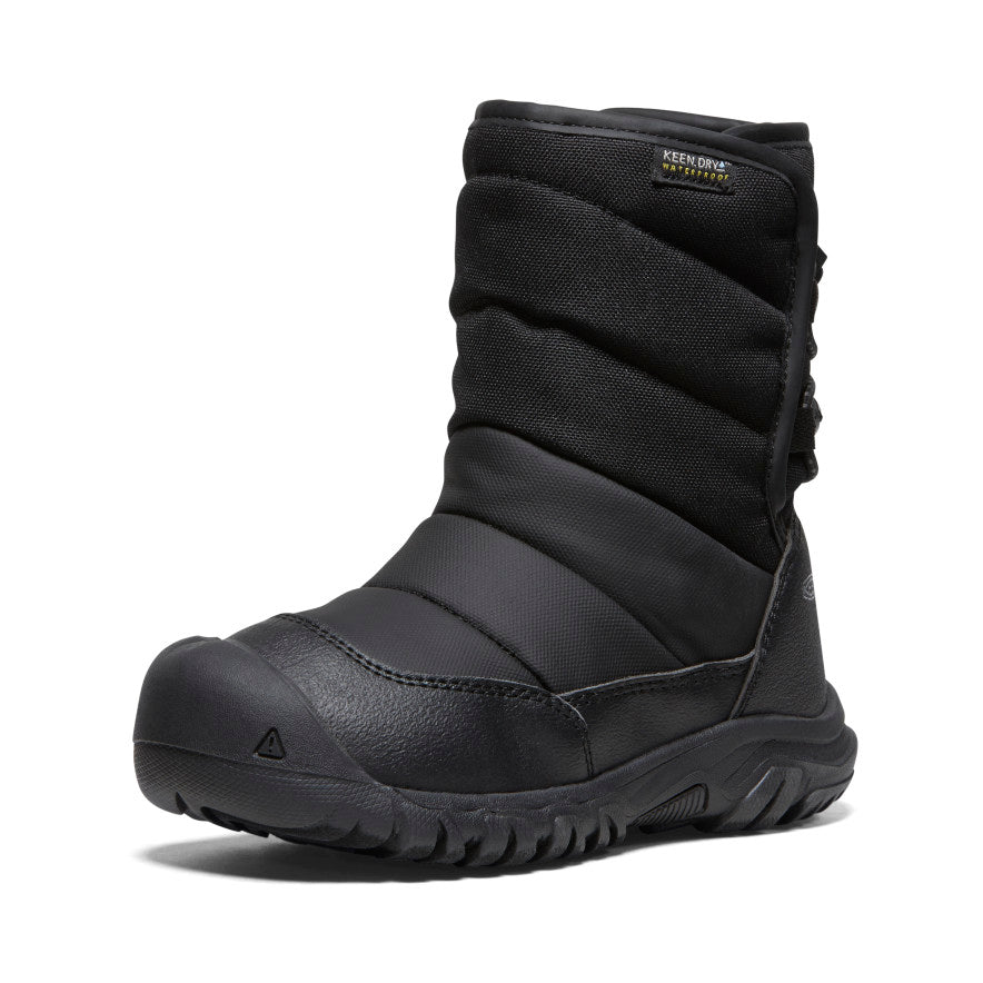 Keen Little Kids' Puffrider Waterproof Winter Boot | Black/Steel Grey