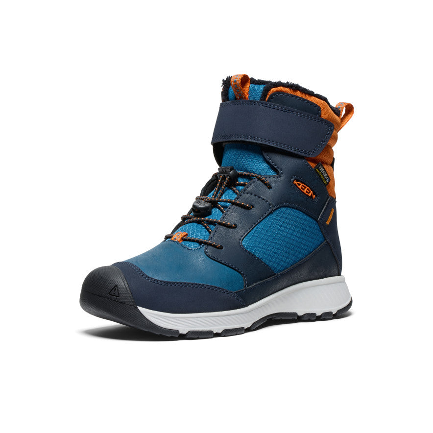 Keen Big Kids' Skua Waterproof Winter Boot | Sky Captain/Gold Flame