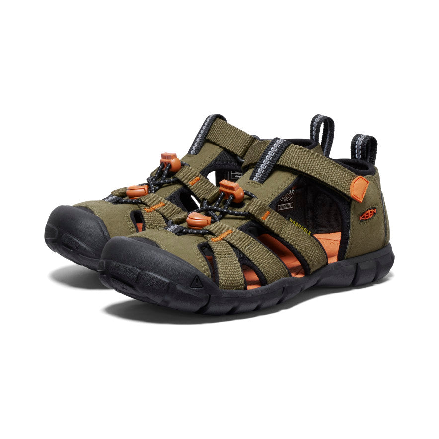Keen Big Kids' Seacamp II CNX | Dark Olive/Gold Flame