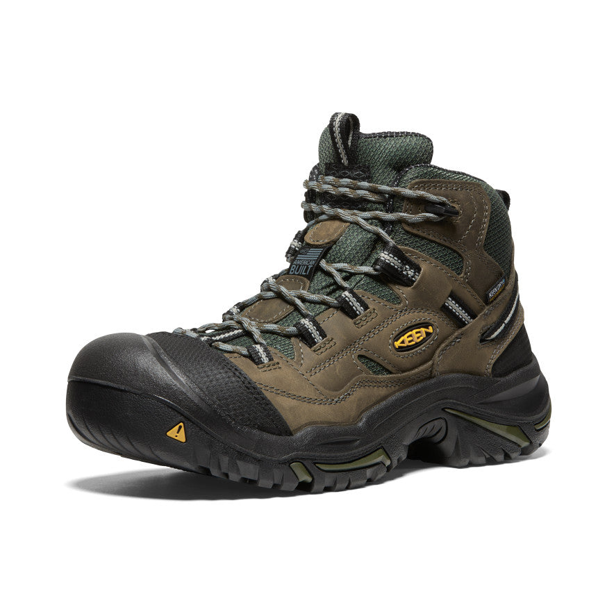 Keen Men's Braddock Waterproof Mid (Steel Toe) | Gargoyle/Forest Night