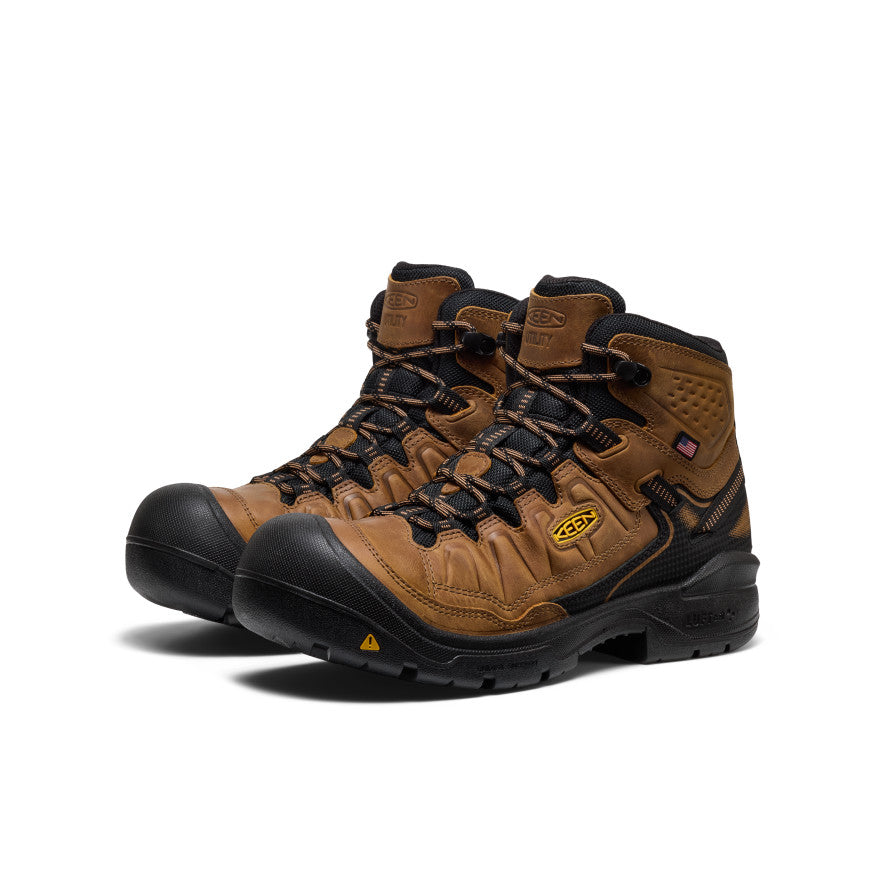 Keen Men's Targhee IV Waterproof Work Boot (Soft Toe) | Belgian/Black