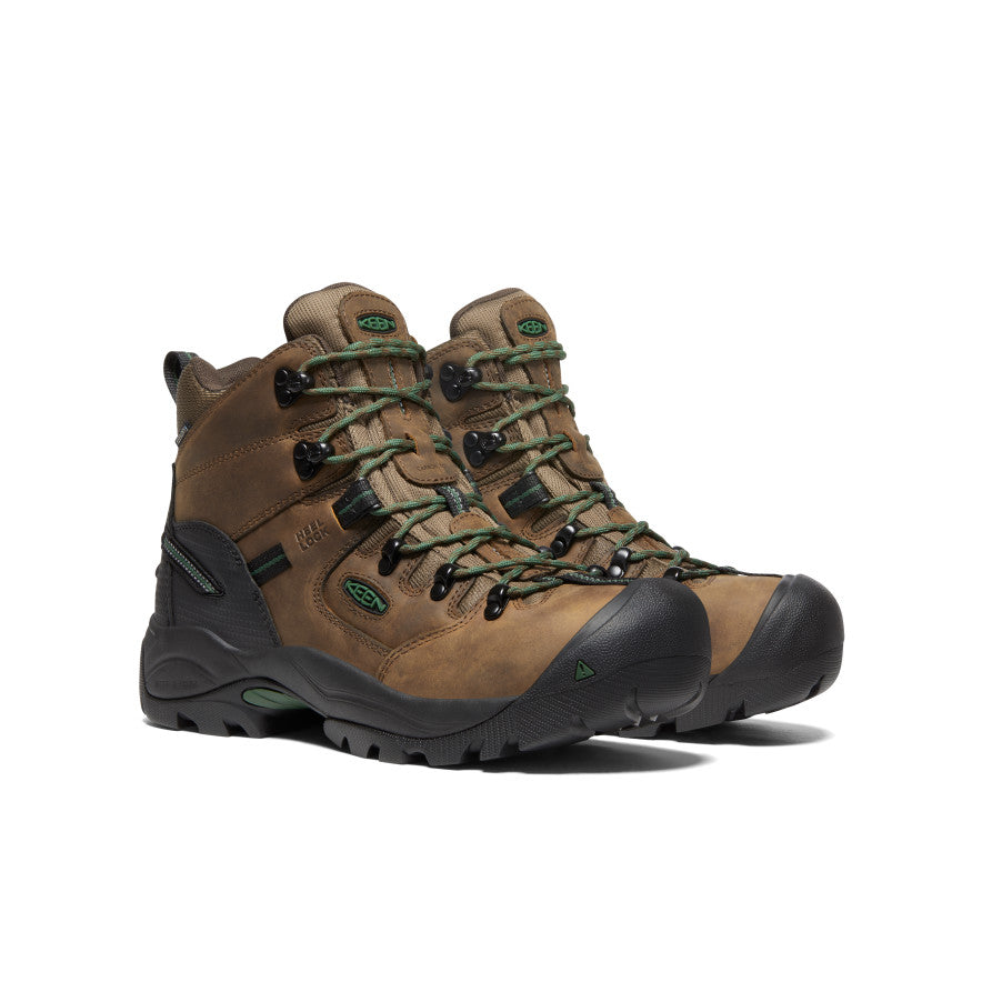 Keen Men's Pittsburgh Energy 6" Waterproof Boot (Carbon Toe) | Cascade Brown/Greener Pastures