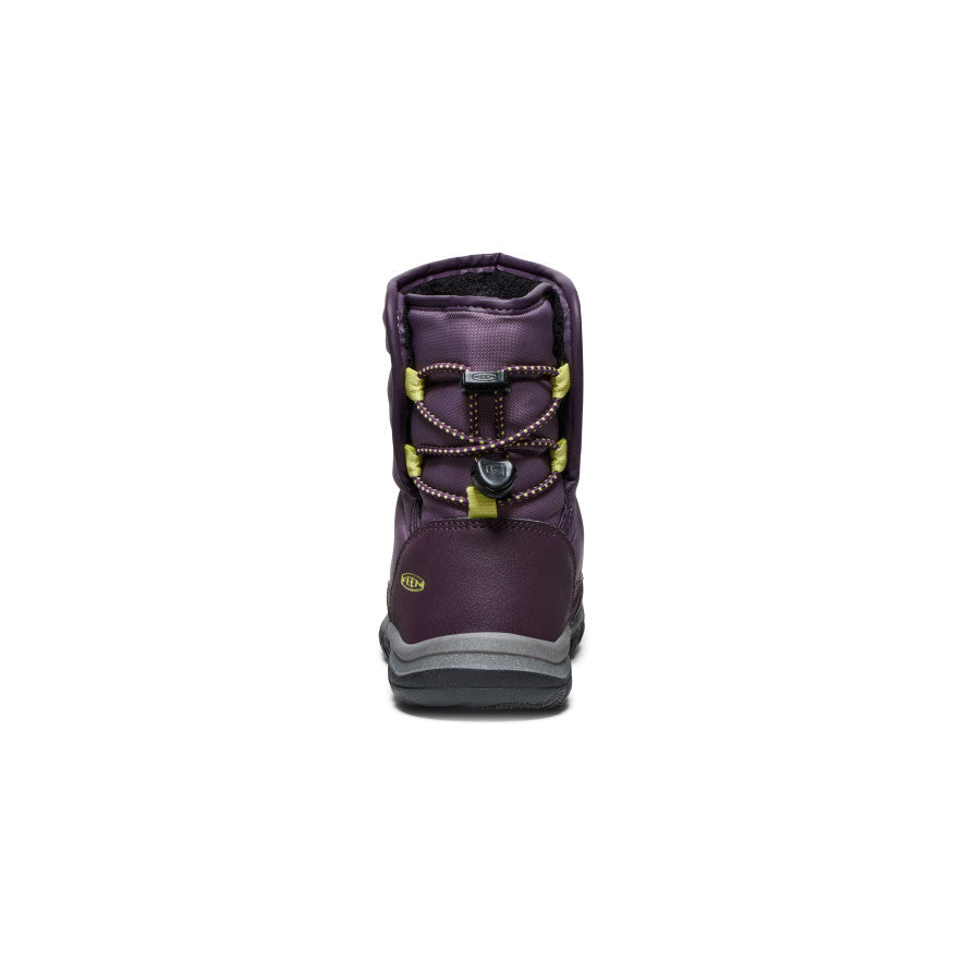 Keen Little Kids' Puffrider Waterproof Winter Boot | Black Plum/Daiquiri Green