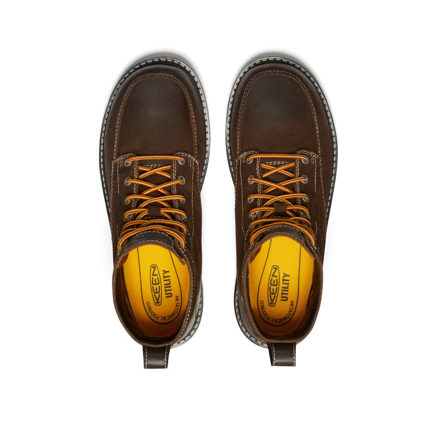 Keen Men's San Jose 6" Boot (Soft Toe) | Coffee Bean/Star White