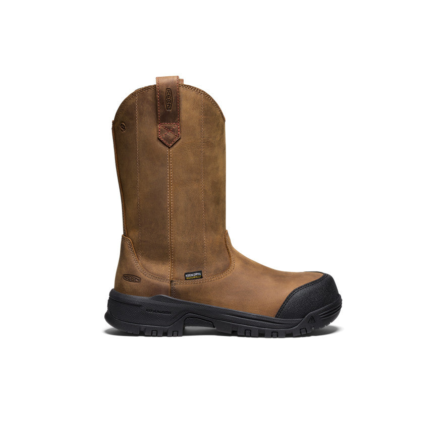 Keen Women's Evanston Pull-On Waterproof Boot (Carbon Toe) | Bison/Black