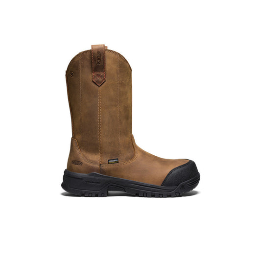 Keen Women's Evanston Pull-On Waterproof Boot (Carbon Toe) | Bison/Black