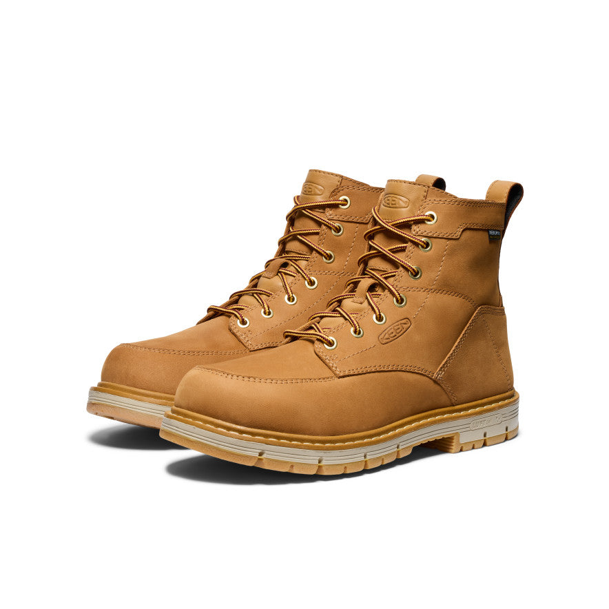 Keen Men's San Jose 6" Waterproof 90° Heel Boot (Soft Toe) | Bistre/Gum