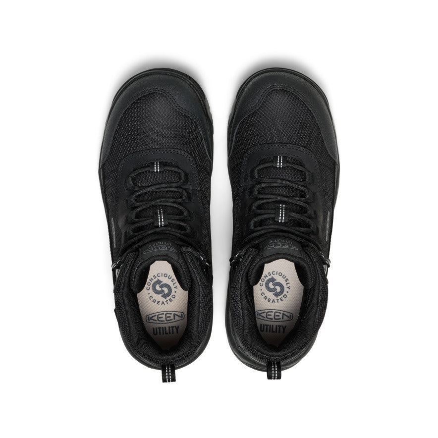 Keen Men's Skokie Waterproof Work Boot (Soft Toe) | Black/Black