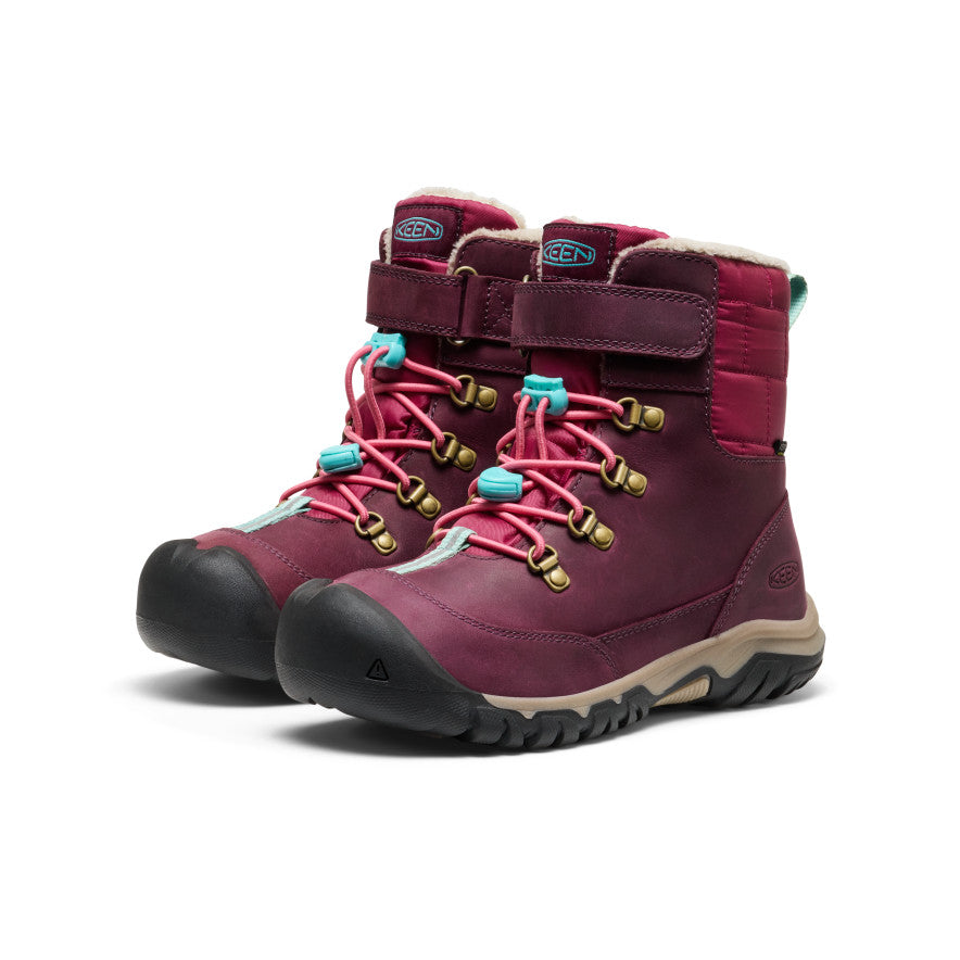 Keen Big Kids' Kanibou Waterproof Winter Boot | Fig/Pink Lemonade