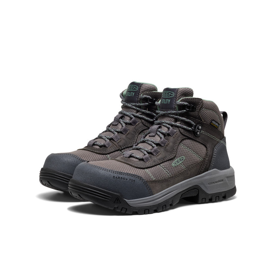 Keen Women's Skokie Waterproof Work Boot (Carbon Toe) | Magnet/Black