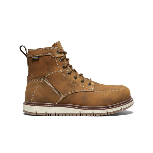 Keen Women's San Jose 6" Waterproof Boot (Aluminum Toe) | Almond/Gum