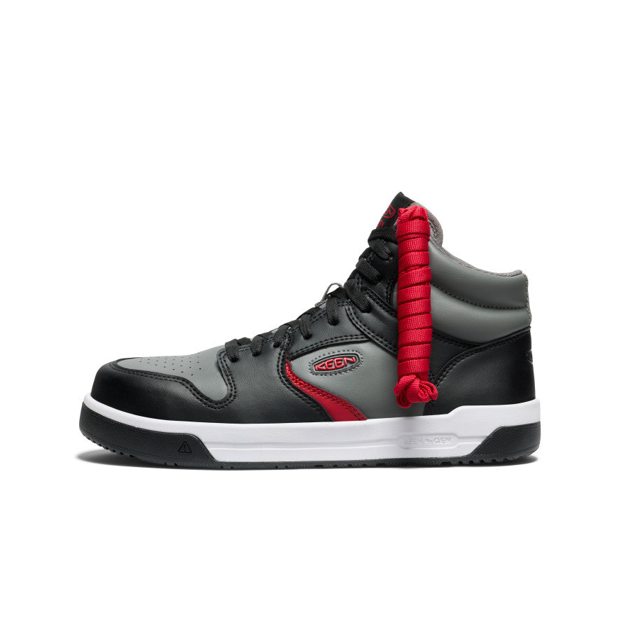 Keen Men's Overton Mid Work Shoe (Carbon Toe) | Steel Grey/Black