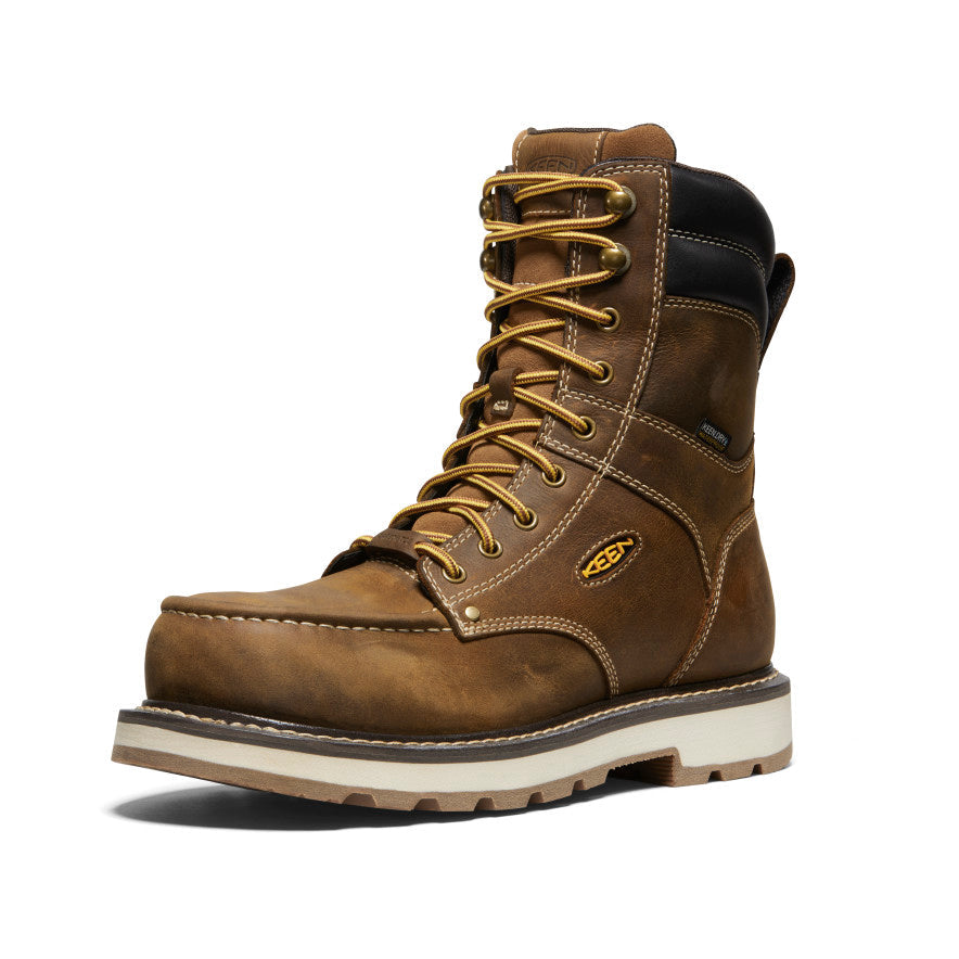 Keen Men's Cincinnati 8" Waterproof 90° Heel Boot (Carbon Toe) | Belgian/Sandshell