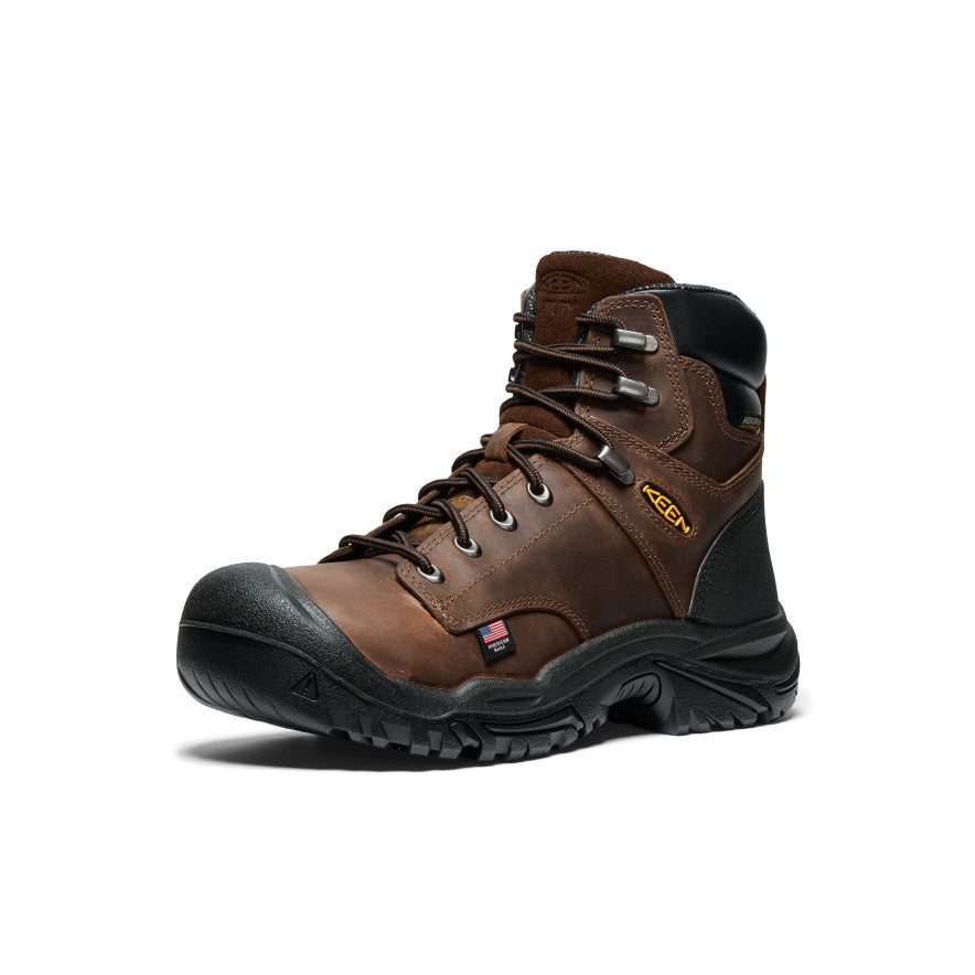 Keen Men's Mt Vernon II 6" Waterproof Boot (Steel Toe) | Dark Earth/Black